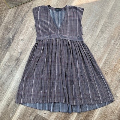 Hatch The Paulina Maternity Dress Brown Printed Crepe Comfortable V-Neck Silk