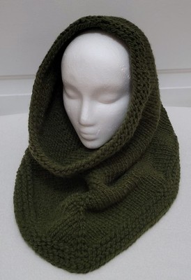 New Snood Cowl Infinity Scarf - Dark Moss Green - Handmade Hand Crochet Knit