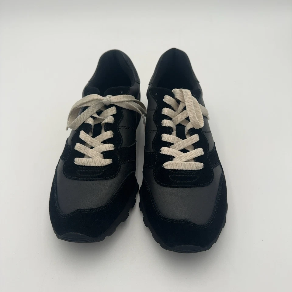 Corredor Coach para mujer C118 de cuero cómodo con cordones, negro/negro, talla 8,5 B Foto 4 de 4