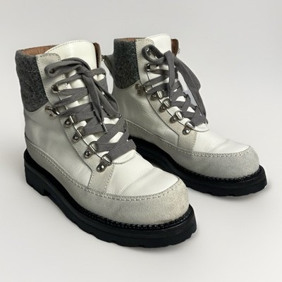 Frauenschuh Berg Winter Boots White Wool Collar Hiking Style Women s EU 37 US 7