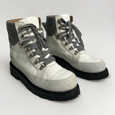 Botas de invierno para mujer Berg blancas cuello de lana estilo senderismo para mujer EU 37 US 7 - Imagen 1 de 4