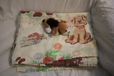 Vintage Pound Puppies Bed Sheet Twin Flat sheet with a plush made in USA