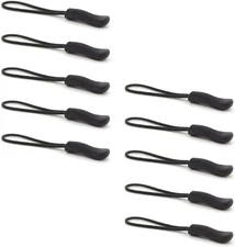 Upgraded Zipper Pulls, 10PCS Black - Premium Replacement for Luggage, 