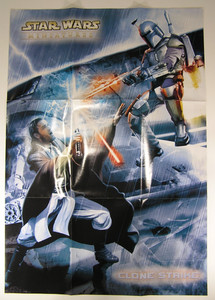 Star Wars Miniatures Clone Strike Two Sided Folded 30"x21" Poster 2004 WOTC