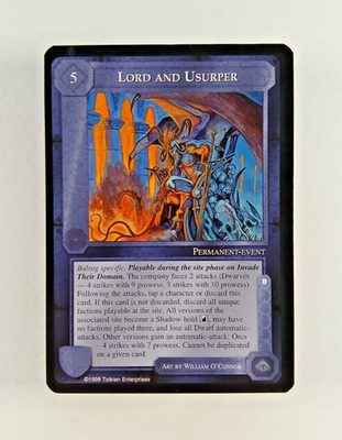Lord And Usurper - Middle Earth CCG card (1998 ICE) MECCG The Balrog LotR