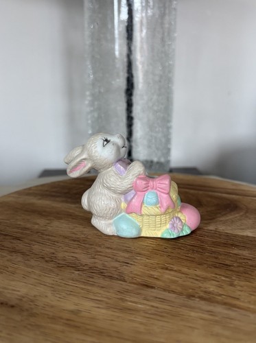 Vintage Ceramic Easter Bunny Taper Candle Holder – Pastel Spring Decor - Picture 1 of 8