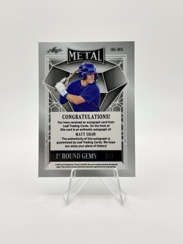 2023 Leaf Metal - Matt Shaw Auto 1st Round Gems /7 - 第 2/3 張圖片