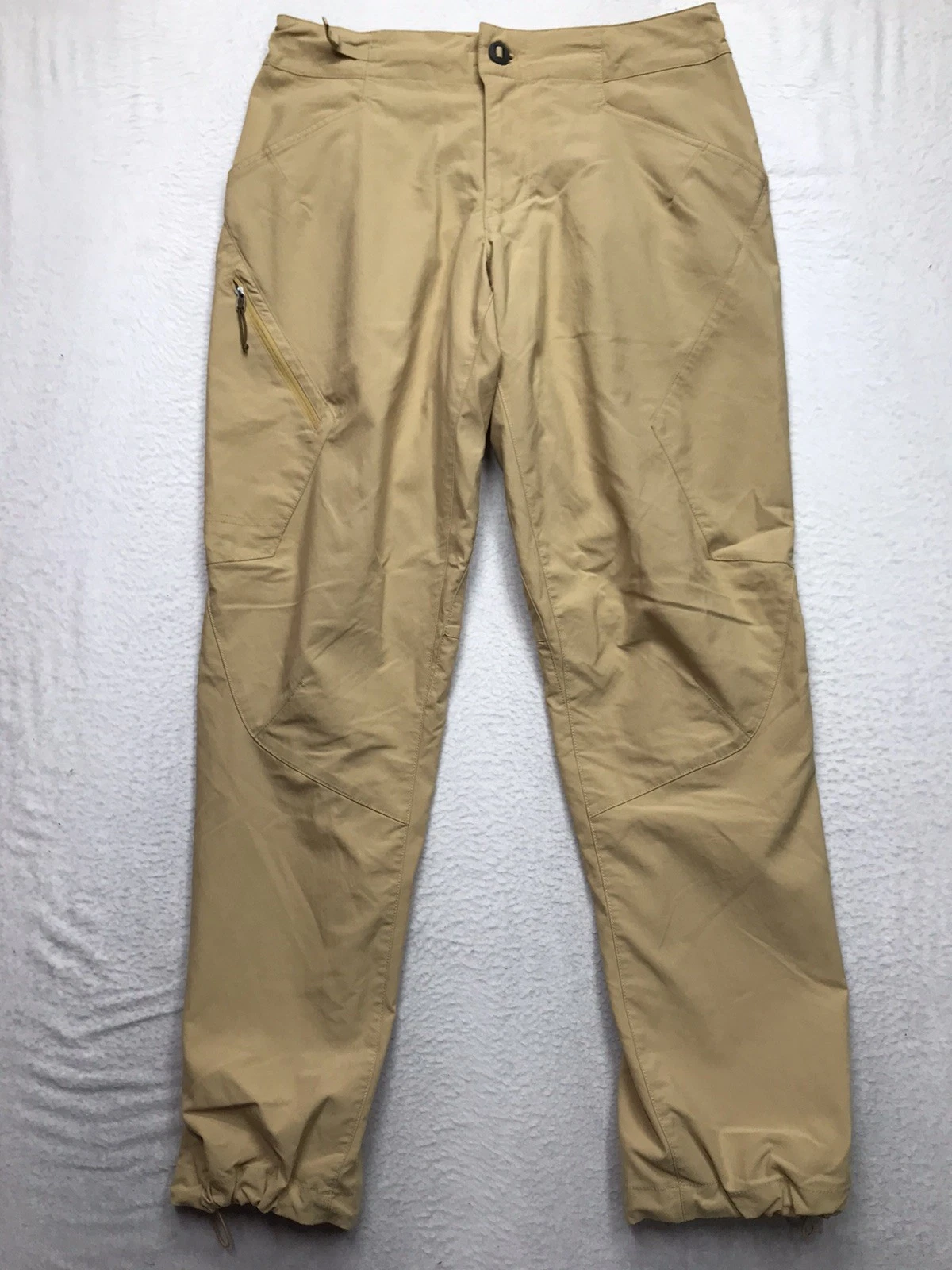 PATAGONIA RPS Rock Pants Men 30x30 Camel Tan Hiking Drawstring Cuffs