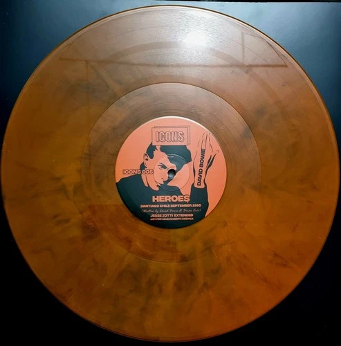 DAVID BOWIE 12"HEROES (Santiago Chile Sept 1990) Orange Marble ICONS 2024 MINT