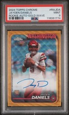 2024 TOPPS CHROME RC AUTOS VARIATIONS GOLD WAVE JAYDEN DANIELS 21/50 PSA 9