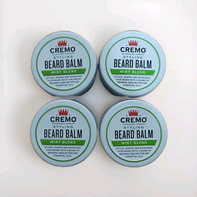 (4) Cremo Styling Beard Balm Mint Blend 2 oz Each Lot of 4