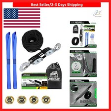 Heavy-Duty 50 FT Rope Hoist - 2000 LB Strength with Soft Loops for Lifting