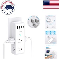 Multi-Plug Wall Outlet Extender with 6 AC 4 USB Ports for Home/Travel