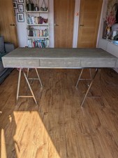 Relisted Sampson Sonder Charcoal Shagreen Desk 3 Drawer, Chrome Legs Please Read