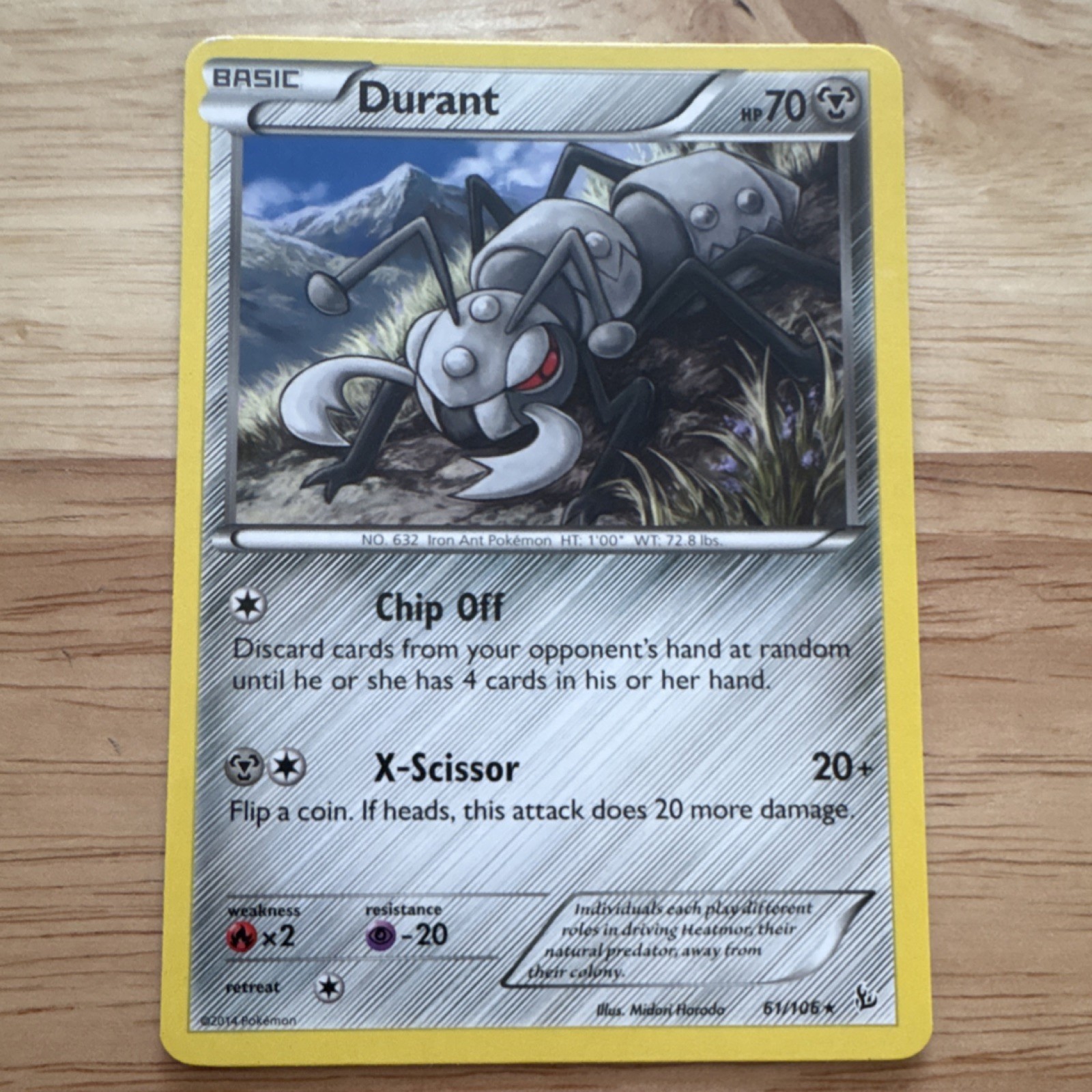 Pokémon Durant Black & White 61/106 Regular 70HP Common Basic English TCG Card