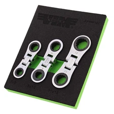 Nano Flex Ratcheting Wrench Set - 3pc Double-Sided Palm-Sized Flex Wrench Set...