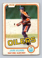 Jari Kurri 1981-82 O-Pee-Chee Hockey #107 Edmonton Oilers RC Rookie Card. rookie card picture