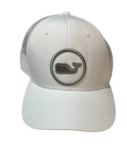 Vineyard Vines Mens White Mesh Trucker Hat Adjustable Snapback Whale Logo Cap