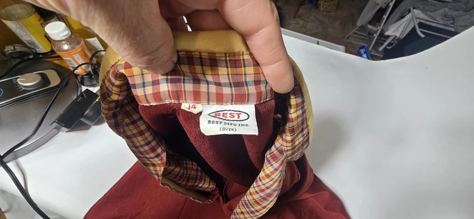 Vintage 70's 80's Burger King Employee Uniform Red Plaid - Image 3 of 4