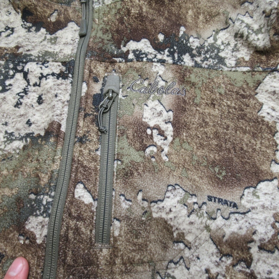 Chaqueta Cabelas Para Hombre Grande Strata Camuflada Cremallera Completa Vellón Caza Resistente al Agua Foto 4 de 4