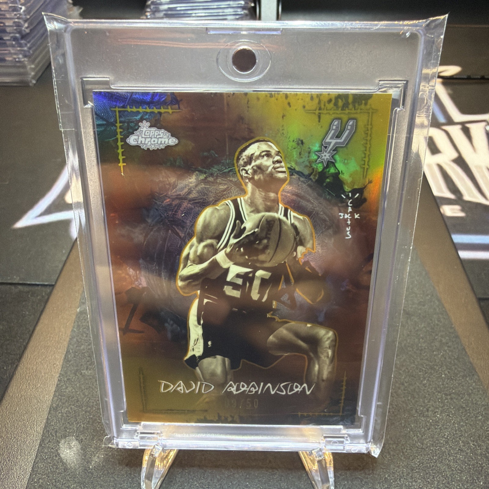 Topps Chrome Cactus Jack David Robinson La Flame Insert GOLD /50