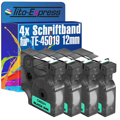 4x Schriftband für Dymo 45019 LabelManager 100 120P 150 160 200 450 500TS 350