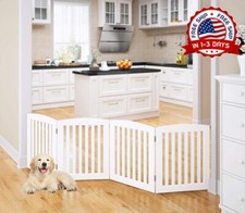 Puerta Plegable De Madera Para Mascotas, Independiente, De 24" Y 4 Paneles NUEVO