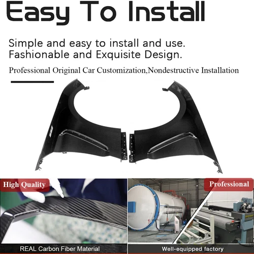 Cubierta de ventilación delantera para guardabarros exterior lateral carbono real apta para Mustang 2018-2023 - Imagen 2 de 10