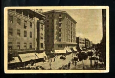 EGYPT 1940 VINTAGE NOSTALGIC POSTCARD EMAD EL DIN STREET DELMAR PHAR&AL AMERICIN