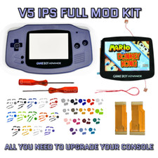 Game Boy Advance GBA V5 IPS LCD Backlit Housing Shell Mod Kit INDIGO