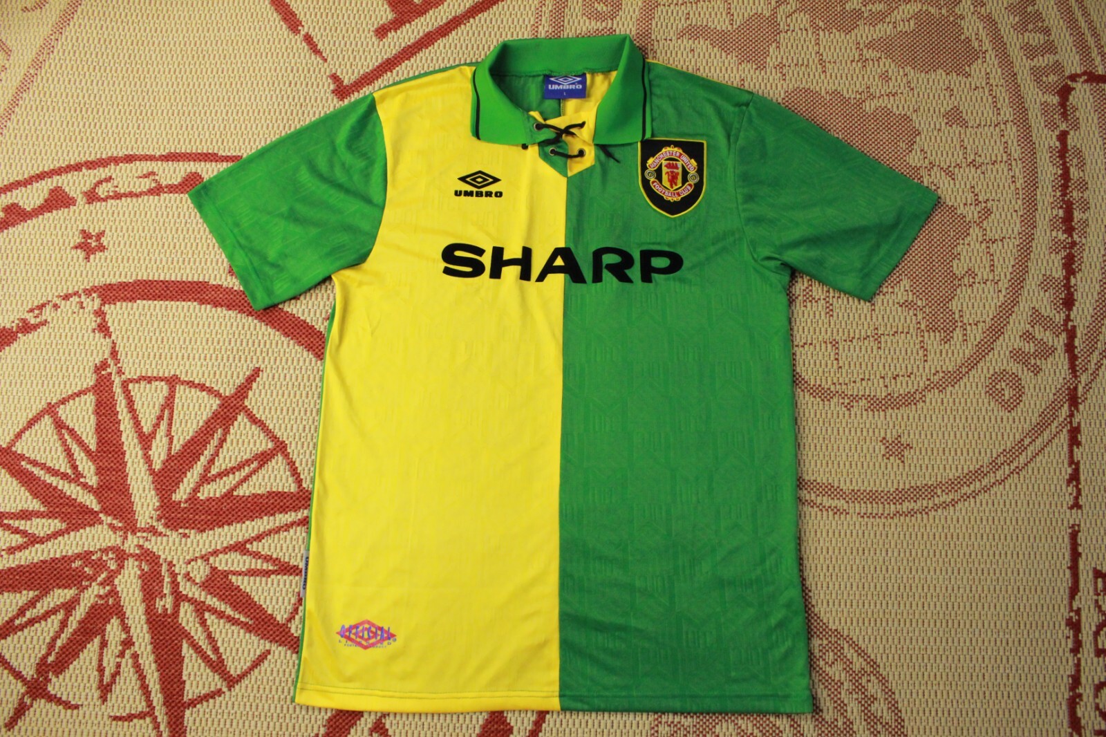 MANCHESTER UNITED 1992 1994 VINTAGE retro FOOTBALL SHIRT JERSEY THIRD LARGE