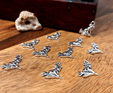 10 Hexe / Hexen Charms Kettenanhänger silberfarben Schmuckherstellung DIY (2)