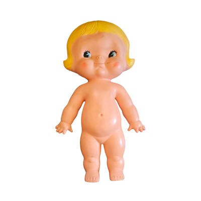 Uneeda Campbell Soup Kid Puppe 214 Hartgummi flach 13 Zoll groß 1974 Vintage blond