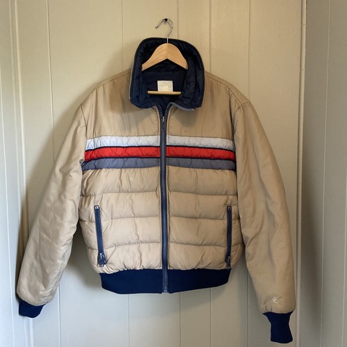 Vtg Robbe Skiwear Navy Red Stripe 