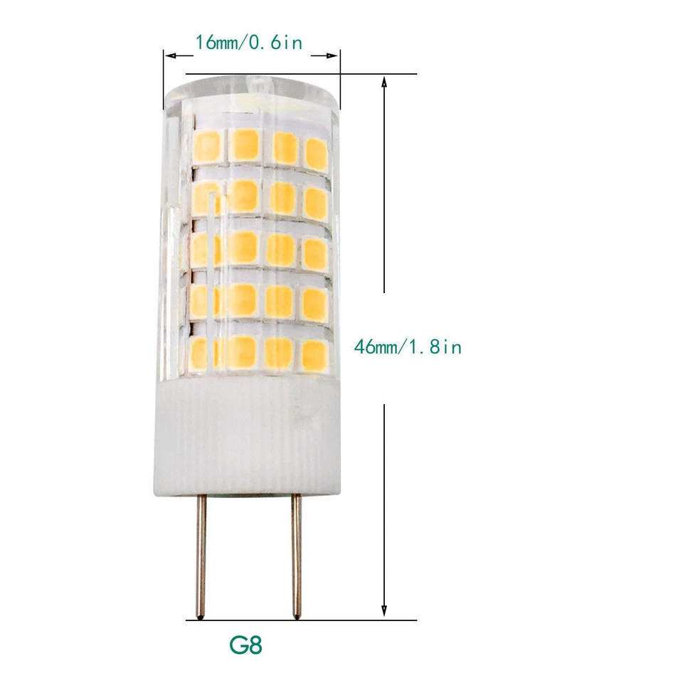 5pcs G8 Bi-Pin LED Light Bulb 64-2835 SMD AC/DC 12V Lamp 5W Ceramics Lights - Image 2 of 4