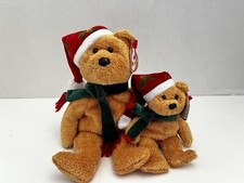 Ty Beanie Baby  Jingle 2003 HOLIDAY TEDDY with Mistletoe Hat MWMT's lot of 2