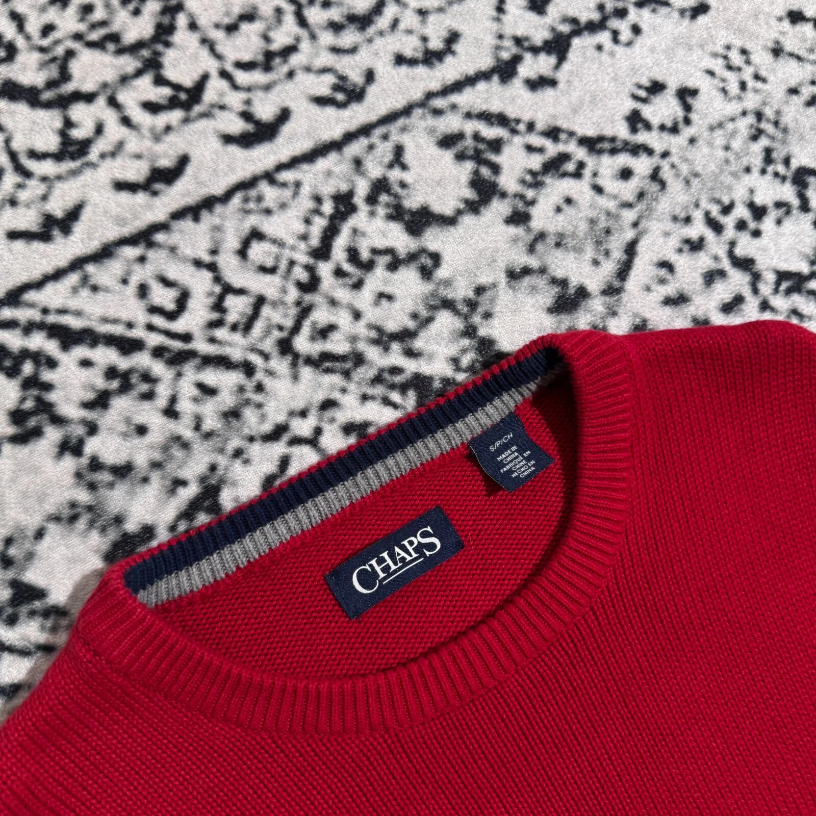 GUCCI Maglione Chaps unisex rosso cotone taglia S vestibilità regolare