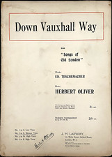 Down Vauxhall Way- Ed Teschemacher  Herbert Oliver- Vintage 1912 Sheet Music