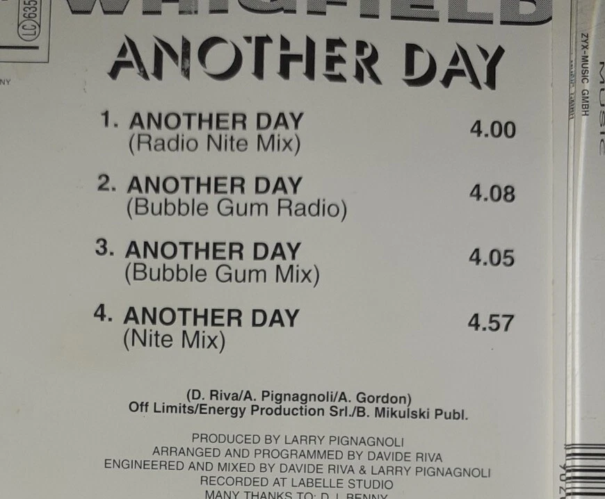 Whigfield-Another Day-4 Version auf Maxi-Single von 1995 - Bild 4 von 4