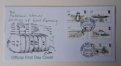 Falkland Islands 2004 SG980/4 History of Wool Farming in Falkland Islands FDC
