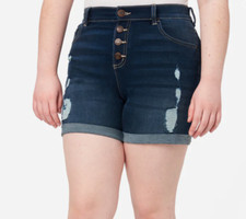 Justice Girls' 12 Distressed Soft Stretchy Denim Jean Fashion Midi Mom Short NWT