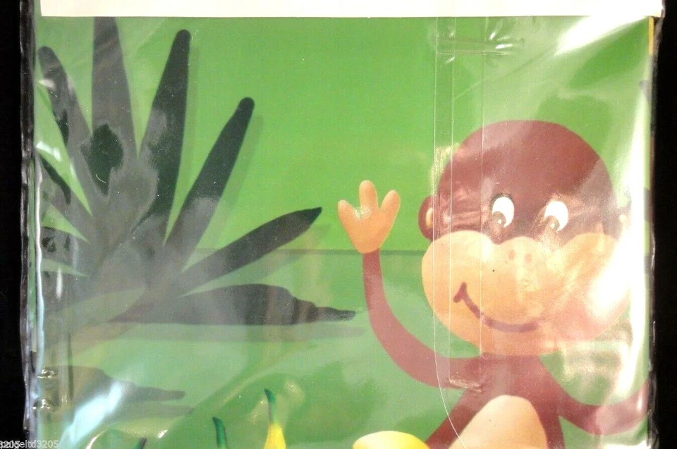 Excell Home Fashions Tropical Jungle Monkey Banana Vinyl Shower Curtain  70x72" - Image 2 of 2