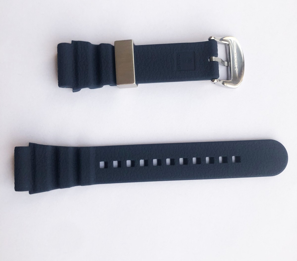 22mm Rubber Watch Band Genuine For SEIKO Solar SNJ039 SNJ033P1 - Foto 6