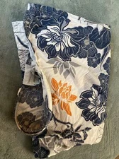 Bebe Au Lait Nursing Cover Blue Orange Floral Pattern