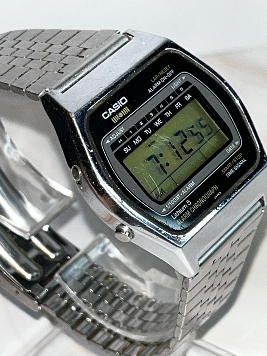 Casio 81 A-652 Steel Band Watch Stainless Alarm Stopwatch Rare