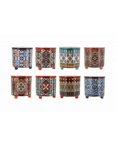 4x Patterned Ceramic Pot w Feet Round Succulent Flower Planter Garden 3 Sizes - Picture 3 of 4