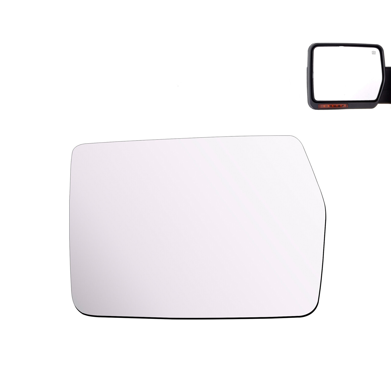 2010-2014 Ford F-150 Left Side Mirror Glass Adhesive Flat Replacement-image