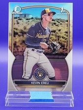 Kevin Ereu 2023 Bowman Chrome Prospect Refractor SP 110/499 1st Bowman 🔥Brewers