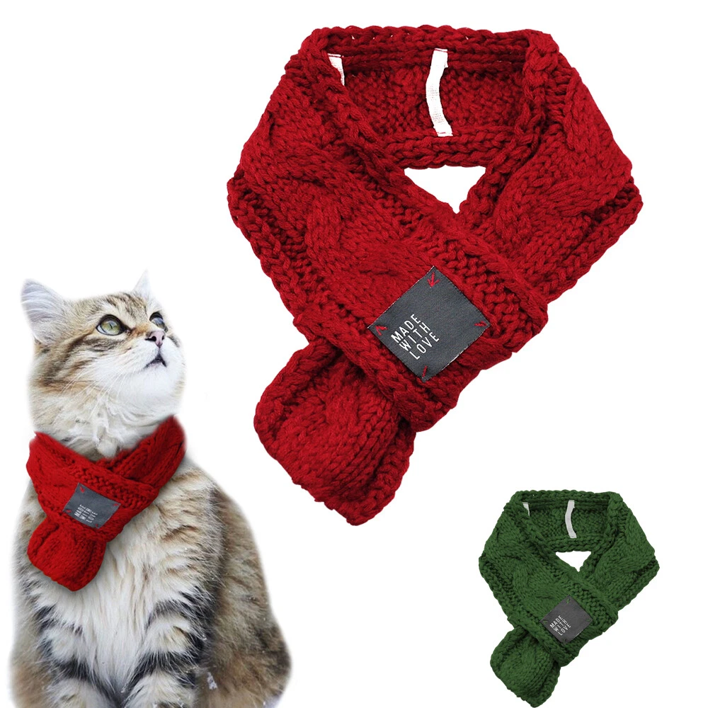 Knitted Pet Scarf Christmas Cat Winter Scarf Collar Neck Puppy Dog Neckerchief
