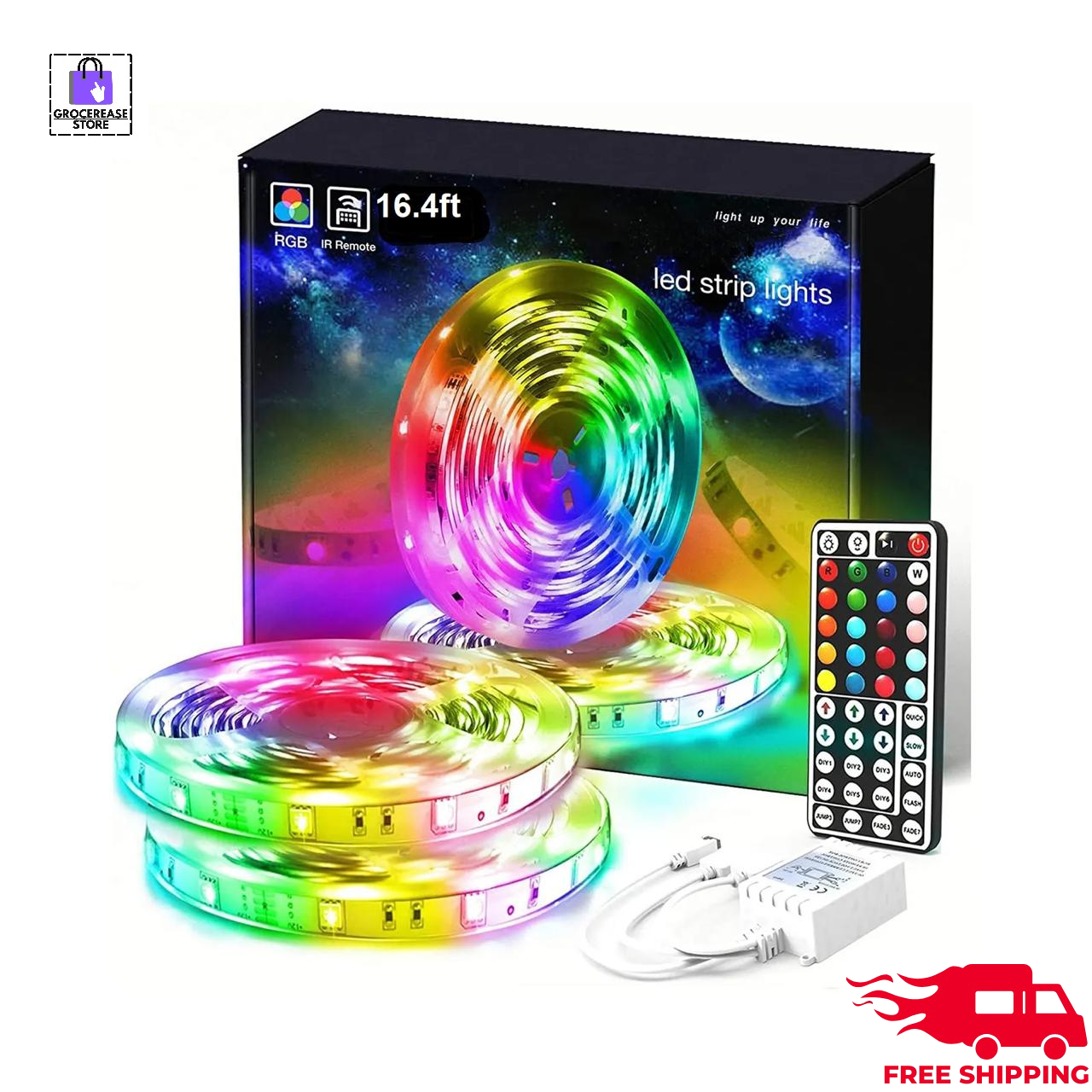 LED Strip lights Remote Control 5050 RGB Rope Light For Home Decoration-image